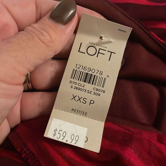 LOFT Red and Black Striped Dress - Picture 7 of 7